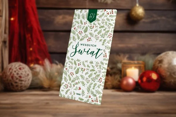Czekolada Świąteczna - Wzór 2 - Ostrokrzew