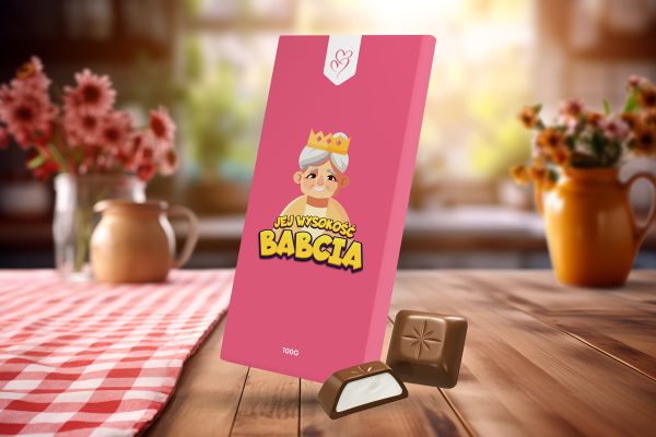 Czekolada - Prezent na Dzień Babci i Dziadka - Wzór 1 - Jej Wysokość Babcia