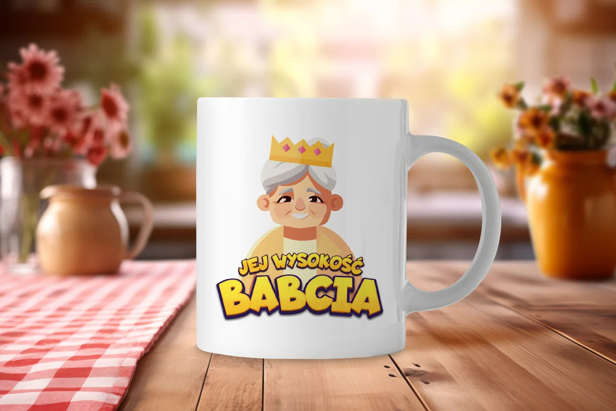 Kubek - Prezent na Dzień Babci i Dziadka - Wzór 1 - Jej wysokość babcia