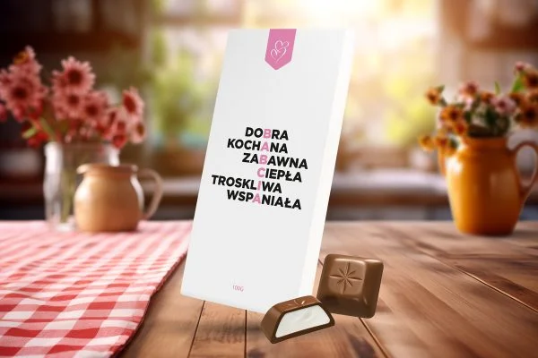 Czekolada - Prezent na Dzień Babci i Dziadka - Wzór 2 - Krzyżówka