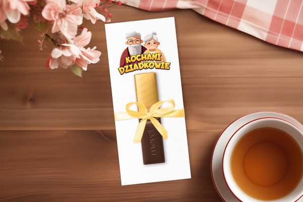Czekoladka Merci - Prezent na Dzień Babci i Dziadka - Wzór 3 - Dziadkowie