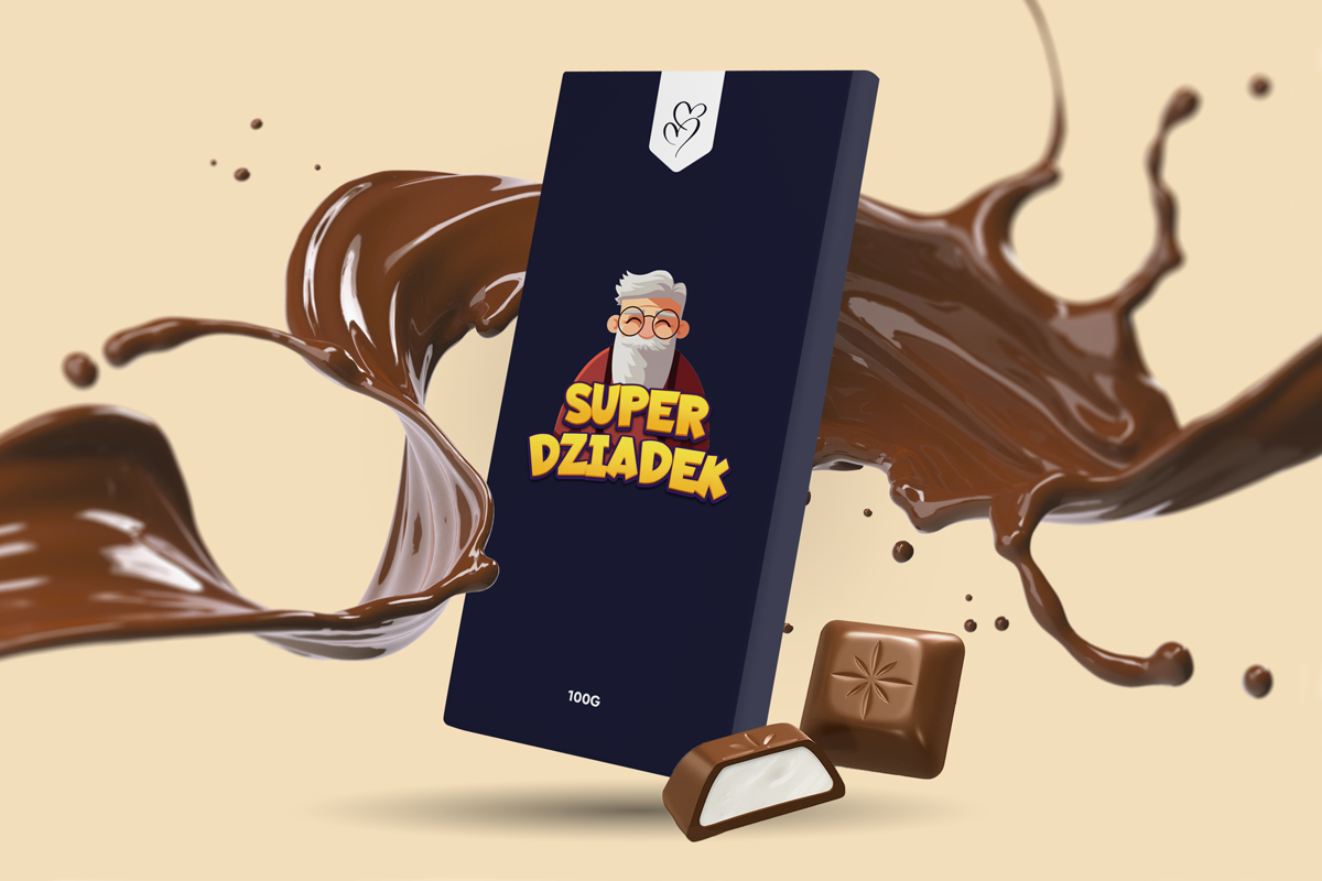 Czekolada na Dzień Babci i Dziadka - Wzór 5 - Super dziadek