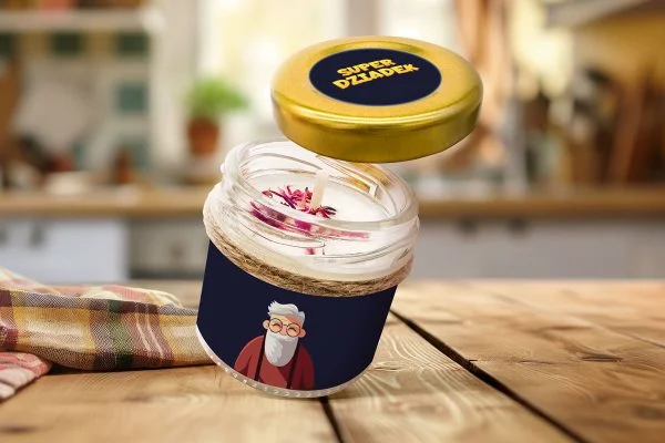 Świeca - Prezent na Dzień Babci i Dziadka - Wzór 5 - Super dziadek