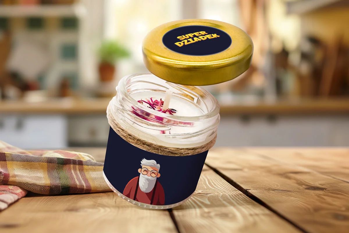 Świeca - Prezent na Dzień Babci i Dziadka - Wzór 5 - Super dziadek