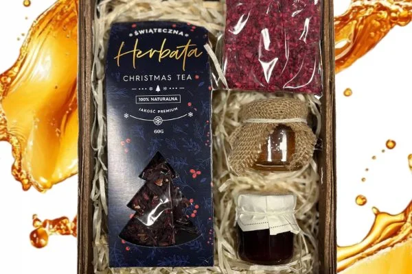 Zestaw Świąteczny - Prezent na Święta - Herbata, Konfitura, Miód, Czekolada