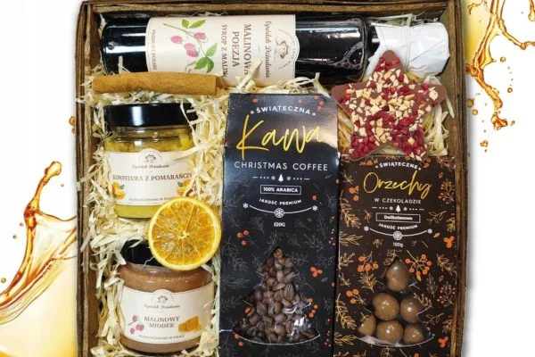 Zestaw Świąteczny - Prezent na Święta - kawa, orzechy, miody, syrop