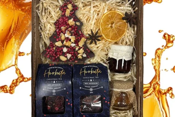 Zestaw Świąteczny - Prezent na Święta - Herbaty, Konfitura, Czekolada, Miód