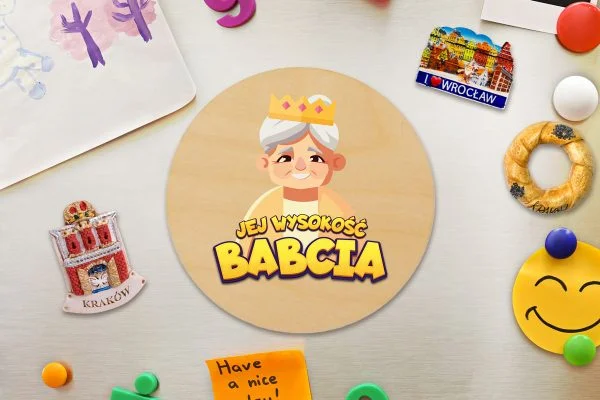 Magnes - Prezent na Dzień Babci i Dziadka - Wzór 1 - Jej wysokość Babcia