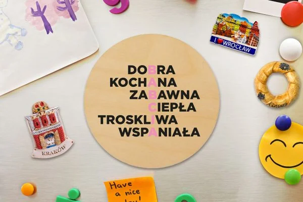 Magnes - Prezent na Dzień Babci i Dziadka - Wzór 2 - Krzyżówka