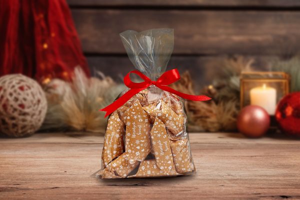 Zestaw Mikołajkowy z krówkami w celofanie - Wzór 1 - Złote święta