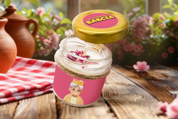 Świeca - Prezent na Dzień Babci i Dziadka - Wzór 1 - Jej Wysokość Babcia