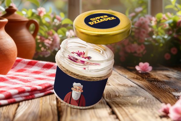 Świeca - Prezent na Dzień Babci i Dziadka - Wzór 5 - Super dziadek