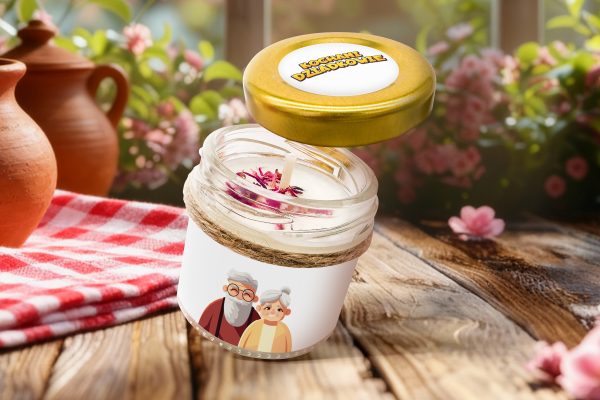 Świeca - Prezent na Dzień Babci i Dziadka - Wzór 3 - Dziadkowie