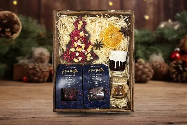 Zestaw Świąteczny - Prezent na Święta - Herbaty, Konfitura, Czekolada, Miód