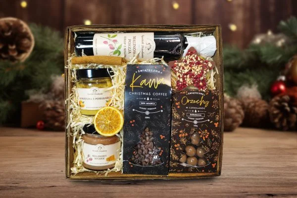Zestaw Świąteczny - Prezent na Święta - kawa, orzechy, miody, syrop