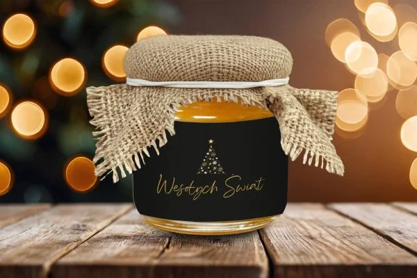 Miodek z jutą - Prezent na Mikołajki - Wzór 3 - Choinka