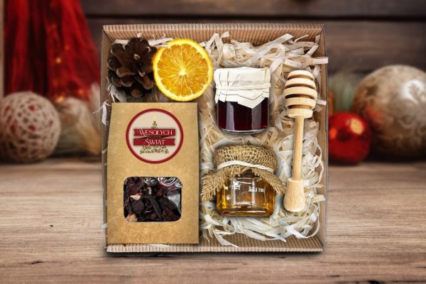 Zestaw Świąteczny - Prezent na Święta - Herbata, miód, konfitura, czerpak