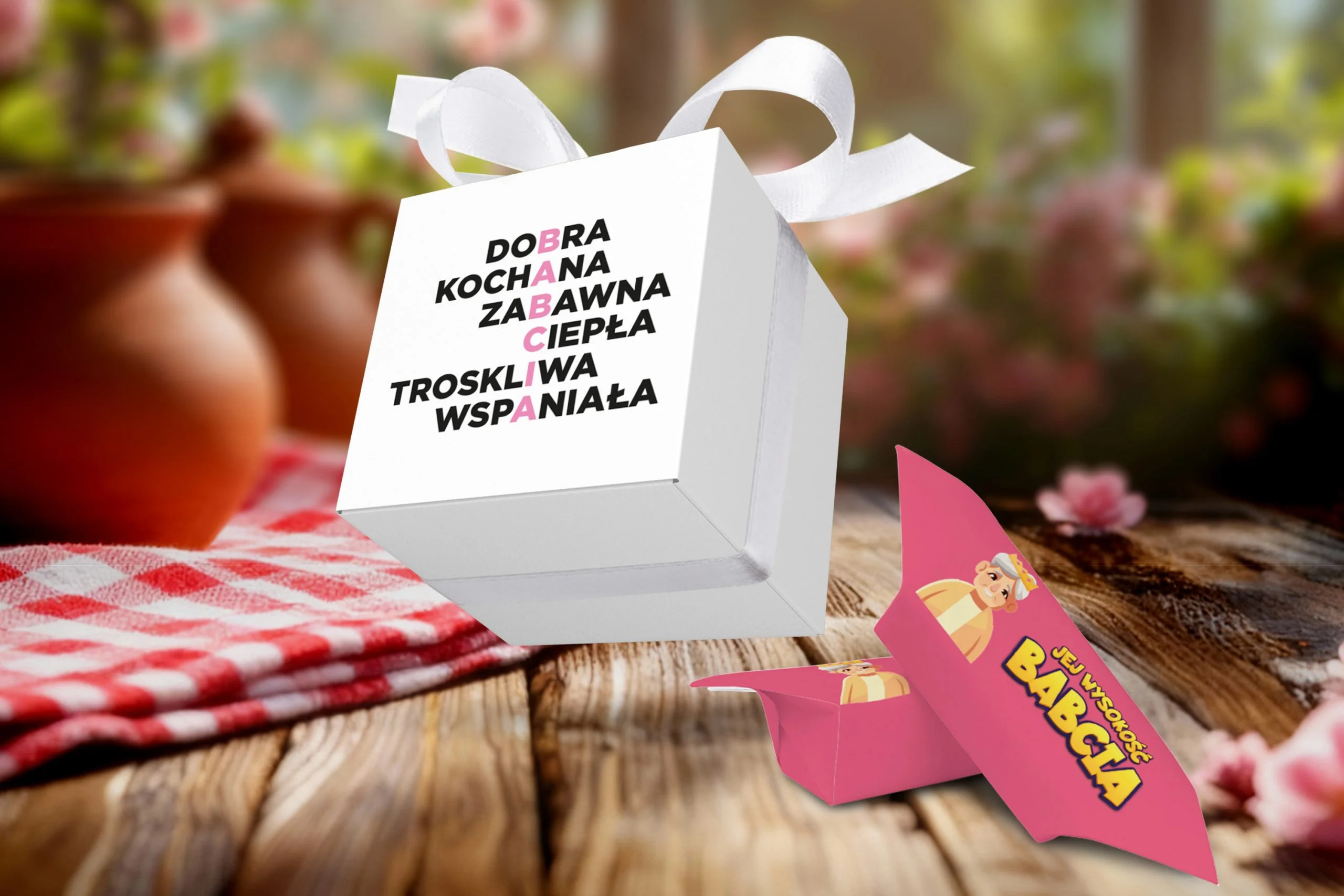 Krówki w pudełeczku - Dzień Babci i Dziadka - Wzór 2 - Krzyżówka