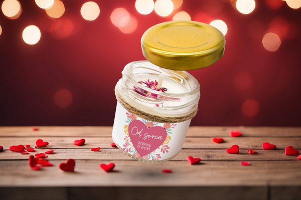 Świeca - Prezent na Walentynki - Wzór - Od serca