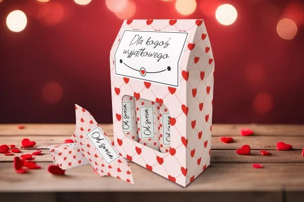 Pudełko z 6 krówkami - Serduszka