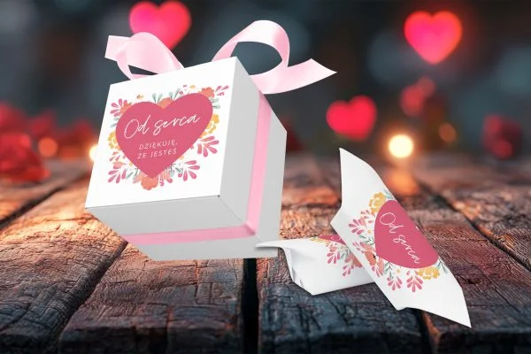 Krówki w pudełeczku - Walentynki - Wzór - Od serca