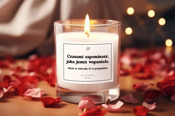 Świeca zapachowa - Prezent na Dzień Kobiet - Wzór - Czasami zapominasz - dla Niej