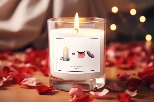 Świeca zapachowa - Prezent na Dzień Kobiet - Wzór - Bakłażan