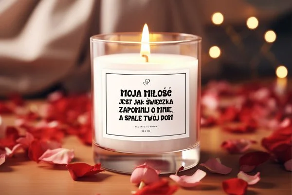 Świeca zapachowa - Prezent na Dzień Kobiet - Wzór - Moja miłość