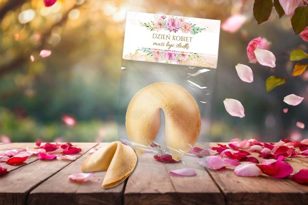 Ciasteczko z wróżbą - Prezent na Dzień Kobiet - Wzór - Pudrowy ogród