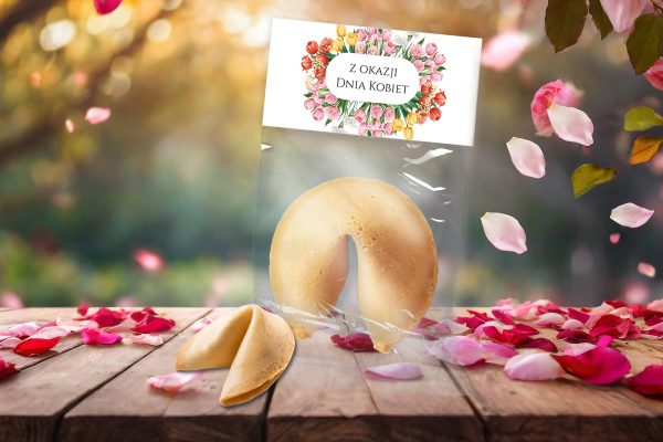 Ciasteczko z wróżbą - Prezent na Dzień Kobiet - Wzór - Wianek tulipanów