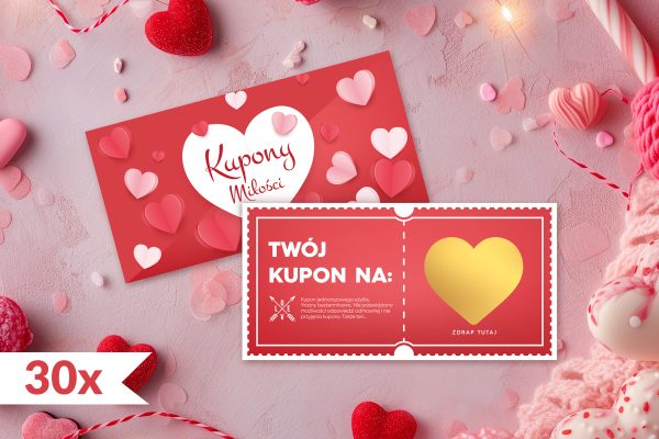 30x Kupony miłości - Zdrapki - Prezent na Walentynki