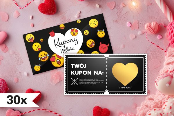30x Niegrzeczne Kupony miłości - Zdrapki - Prezent na Walentynki