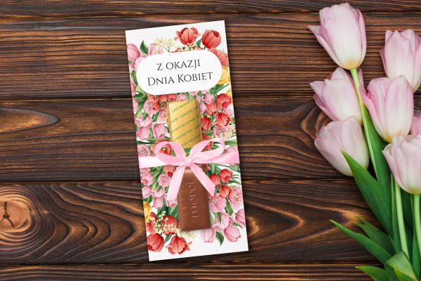 Czekoladka Merci - Dzień Kobiet - Wzór - Wianek tulipanów