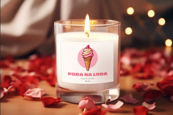 Świeca zapachowa - Prezent na Dzień Kobiet - Wzór - Pora na loda