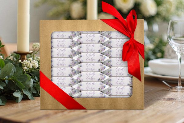 Zestaw Komunijny - BOX 32 Krówki - Lawendowe Kwiaty