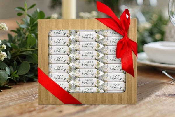 Zestaw Komunijny - BOX 32 Krówki - Zieleń w złocie